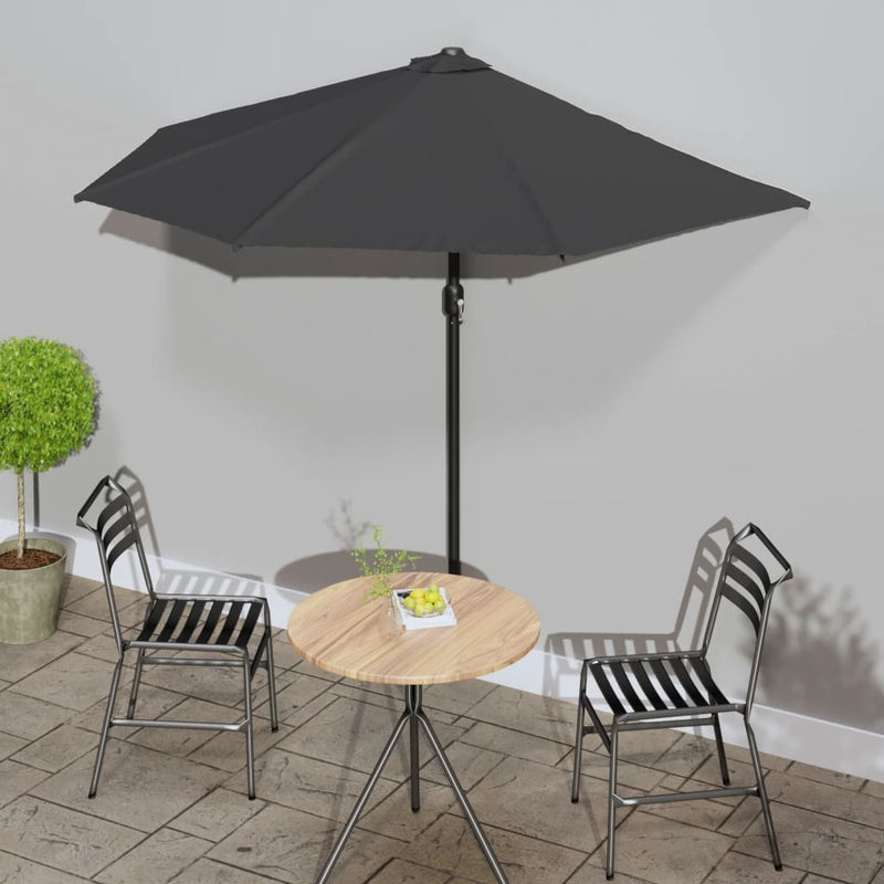 Load image into Gallery viewer, Vidaxl balkonparasol half met aluminium paal 270x144 cm antraciet
