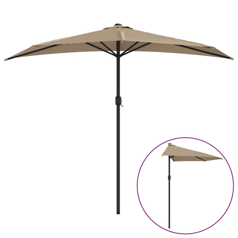 Load image into Gallery viewer, Vidaxl balkonparasol half met aluminium paal 270x144 cm taupe
