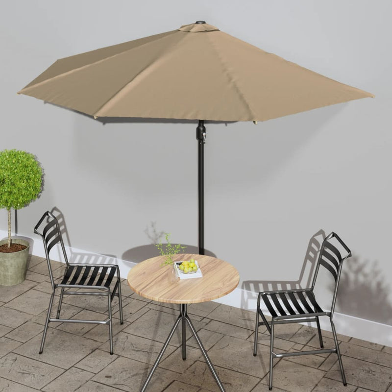 Load image into Gallery viewer, Vidaxl balkonparasol half met aluminium paal 300x155 cm taupe
