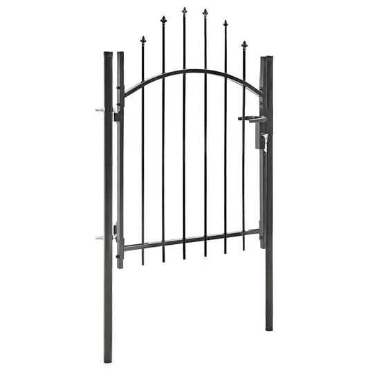 Vidaxl poort 1x1,5 m staal zwart