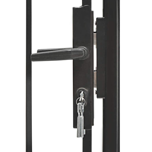 Vidaxl poort 1x1,75 m staal zwart
