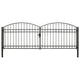VidaXL Poort met gebogen bovenkant dubbel 400x125 cm staal zwart