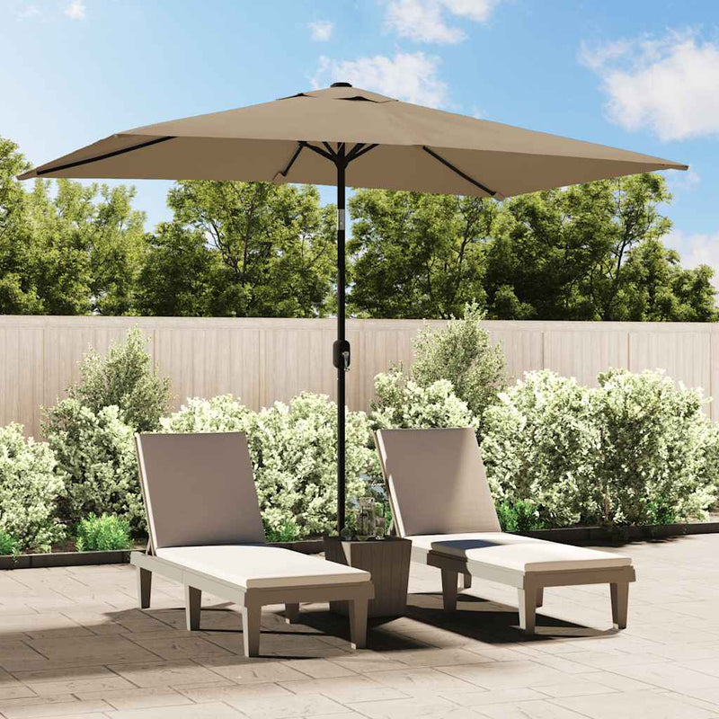 Afbeelding laden in galerijviewer, Vidaxl parasol met metalen paal 300x200 cm taupe
