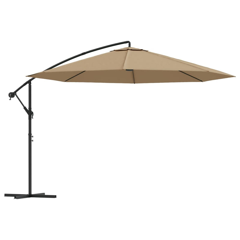 Load image into Gallery viewer, VidaXL Zweefparasol met aluminium paal 350 cm taupe
