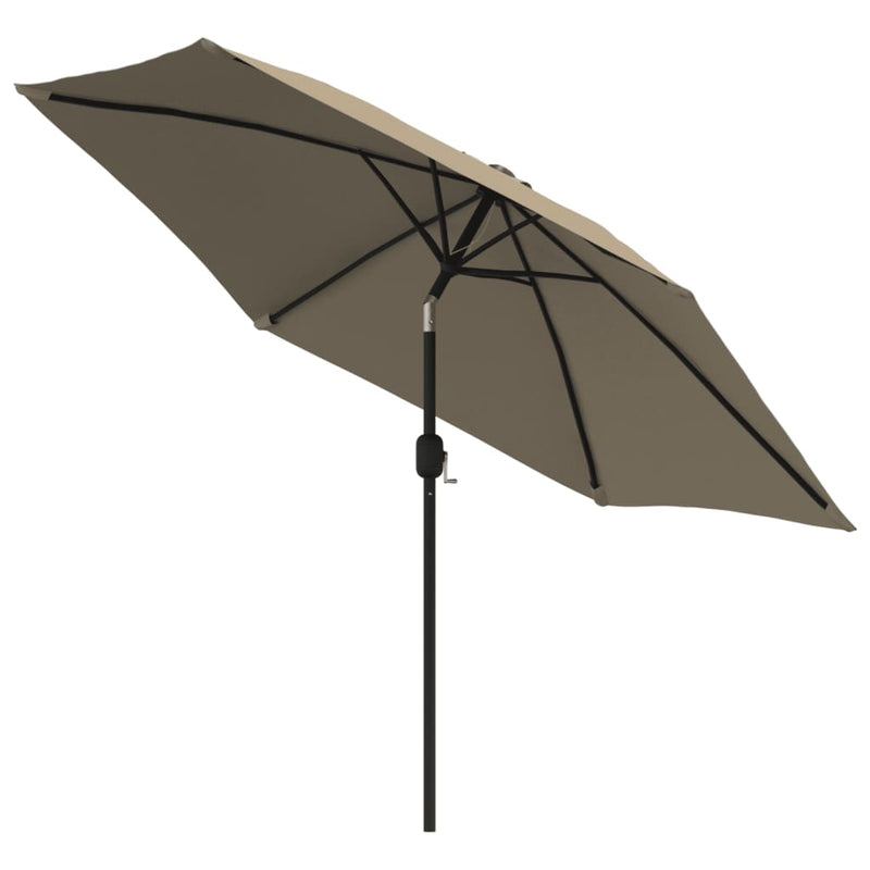 Load image into Gallery viewer, Vidaxl parasol met led-verlichting en stalen paal 300 cm taupe
