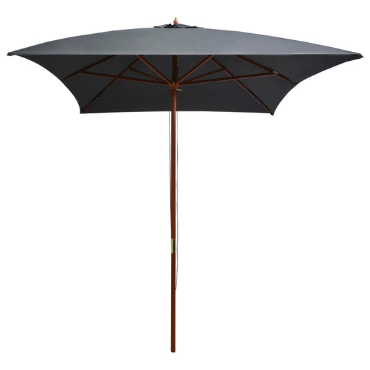 Vidaxl parasol met houten paal 200x300 cm antraciet