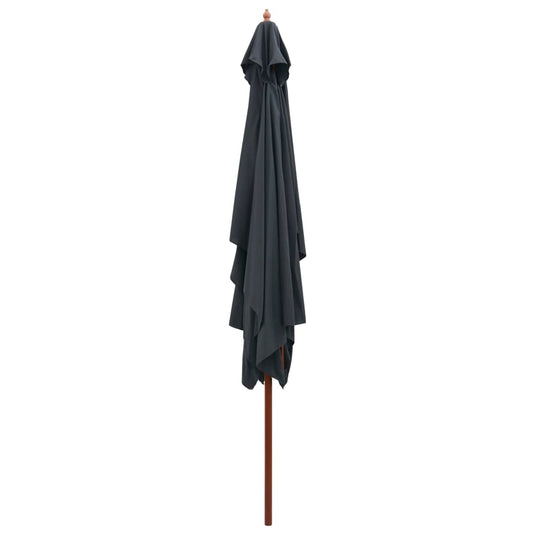 Vidaxl parasol met houten paal 200x300 cm antraciet