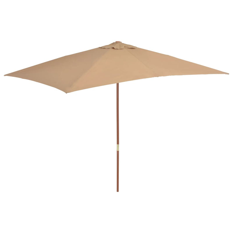 Load image into Gallery viewer, Vidaxl parasol met houten paal 200x300 cm taupe
