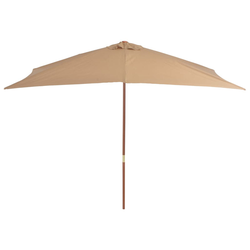 Load image into Gallery viewer, Vidaxl parasol met houten paal 200x300 cm taupe
