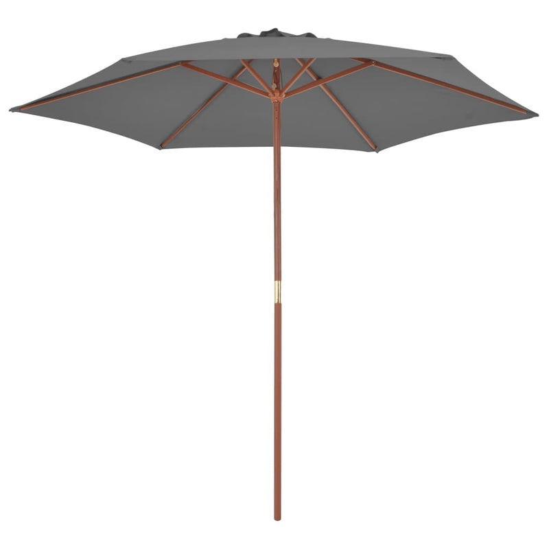 Load image into Gallery viewer, Vidaxl parasol met houten paal 270 cm antraciet
