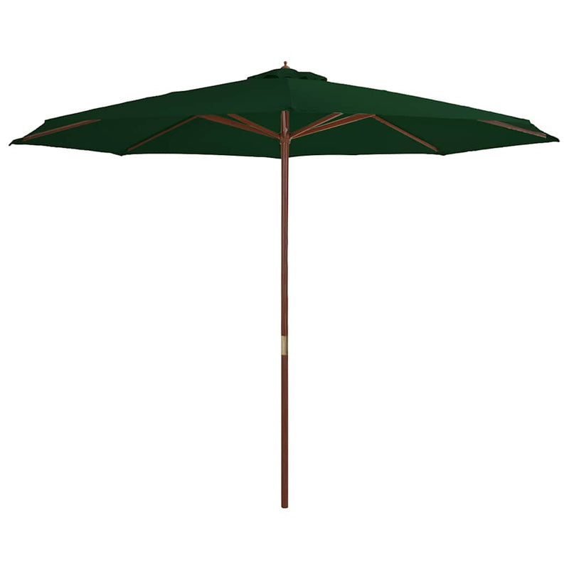 Load image into Gallery viewer, Vidaxl parasol met houten paal 350 cm groen
