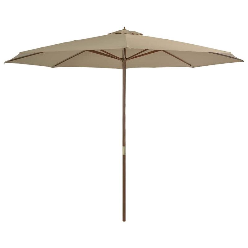 Chargez l'image dans la visionneuse de la galerie, Vidaxl parasol met houten paal 350 cm taupe
