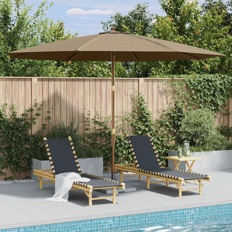 Chargez l'image dans la visionneuse de la galerie, Vidaxl parasol met houten paal 350 cm taupe
