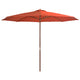 Vidaxl parasol met houten paal 350 cm terracottakleurig