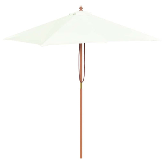 VidaXL Parasol met houten paal 150x200 cm zandkleurig