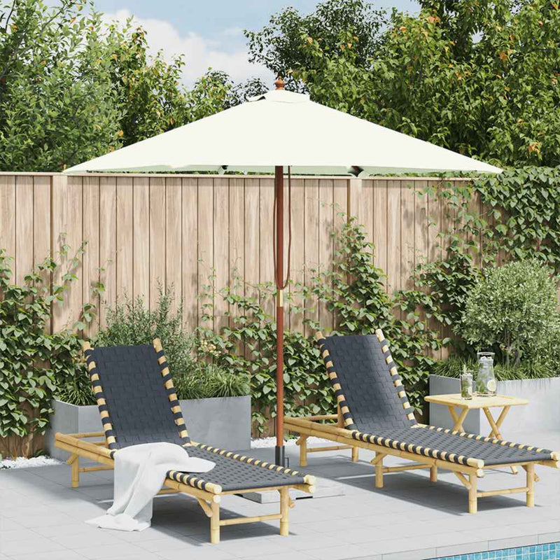 Load image into Gallery viewer, VidaXL Parasol met houten paal 150x200 cm zandkleurig
