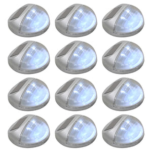 Vidaxl led-wandlampen solar rond zilver 12 st