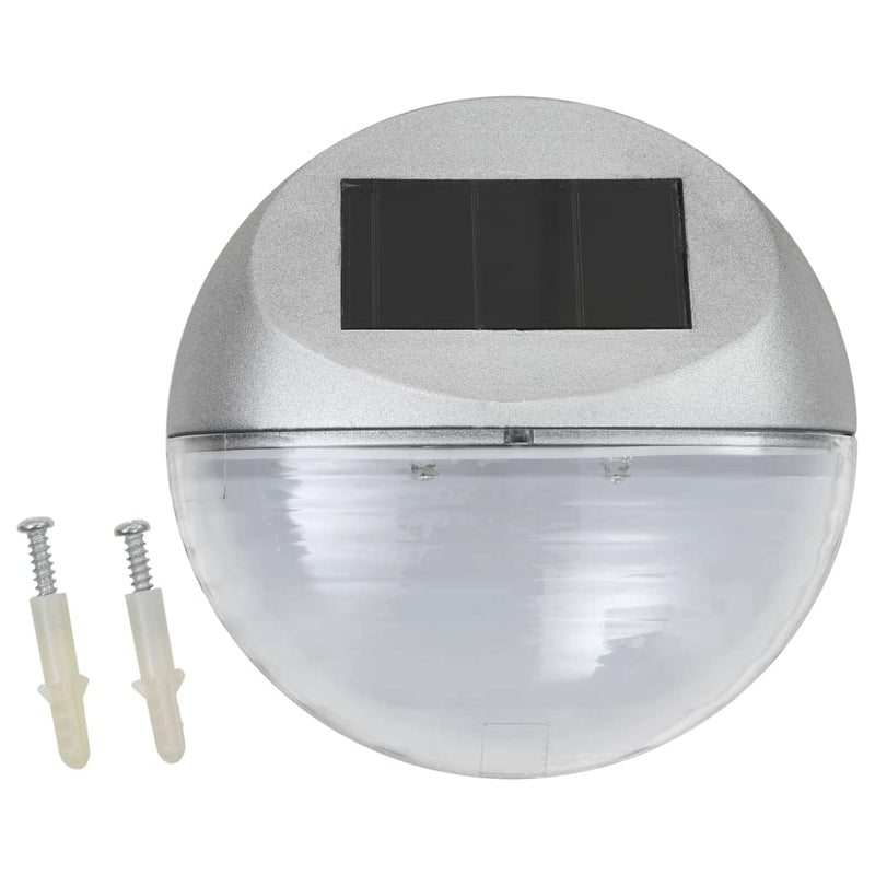 Load image into Gallery viewer, Vidaxl led-wandlampen solar rond zilver 12 st
