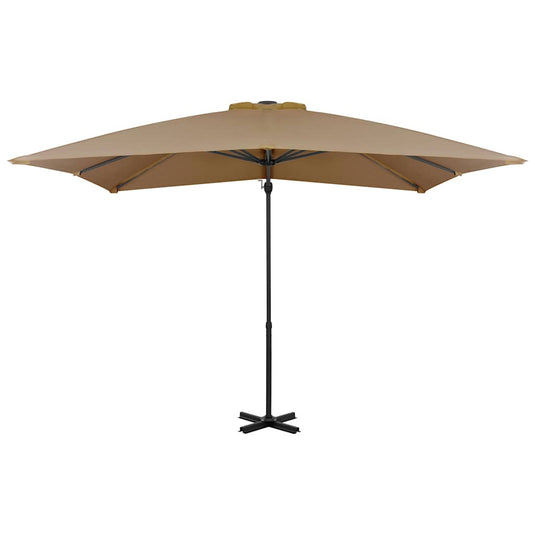 Vidaxl zweefparasol met aluminium paal 250x250 cm taupe