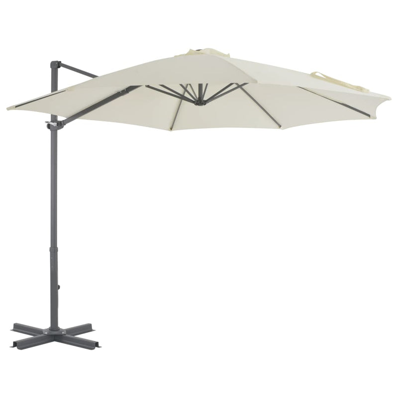 Load image into Gallery viewer, Vidaxl zweefparasol met aluminium paal 300 cm zandkleurig
