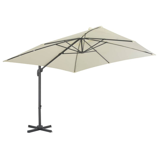Vidaxl zwevende parasol met aluminium paal 300x300 cm zandkleur