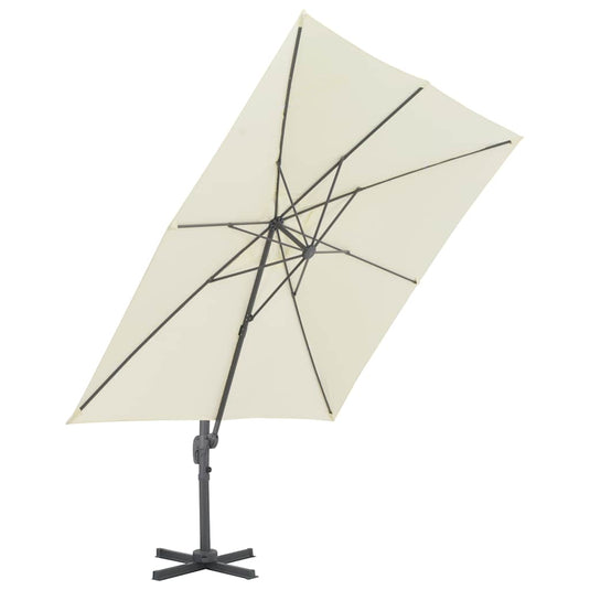 Vidaxl zwevende parasol met aluminium paal 300x300 cm zandkleur