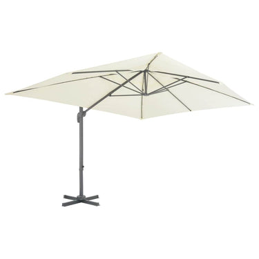 Vidaxl zwevende parasol met aluminium paal 400x300 cm zand
