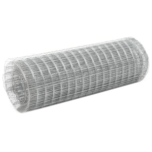 Vidaxl kippengaas 25x0,5 m gegalvaniseerd staal zilverkleurig