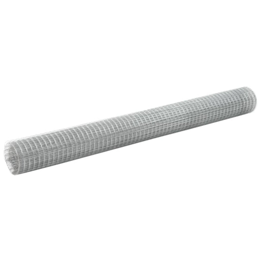 Vidaxl kippengaas 25x1,5 m gegalvaniseerd staal zilverkleurig