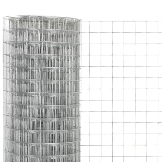 Vidaxl kippengaas 25x1,5 m gegalvaniseerd staal zilverkleurig