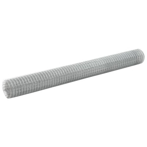 Vidaxl kippengaas 25x1,5 m gegalvaniseerd staal zilverkleurig