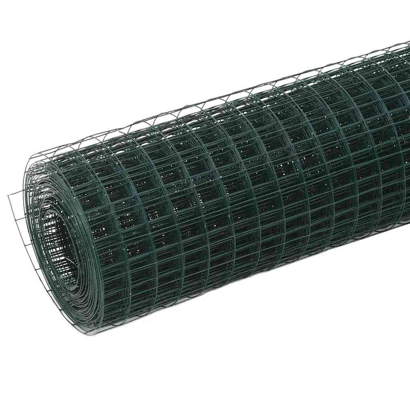 Load image into Gallery viewer, Vidaxl kippengaas 10x0,5 m staal met pvc coating groen
