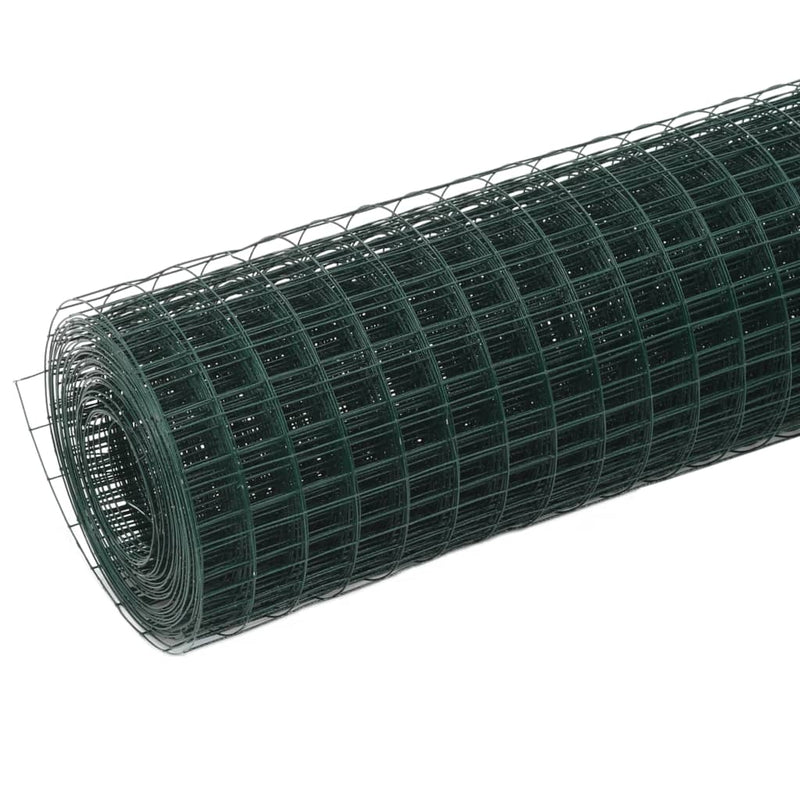 Chargez l'image dans la visionneuse de la galerie, Vidaxl kippengaas 10x1,5 m staal met pvc coating groen
