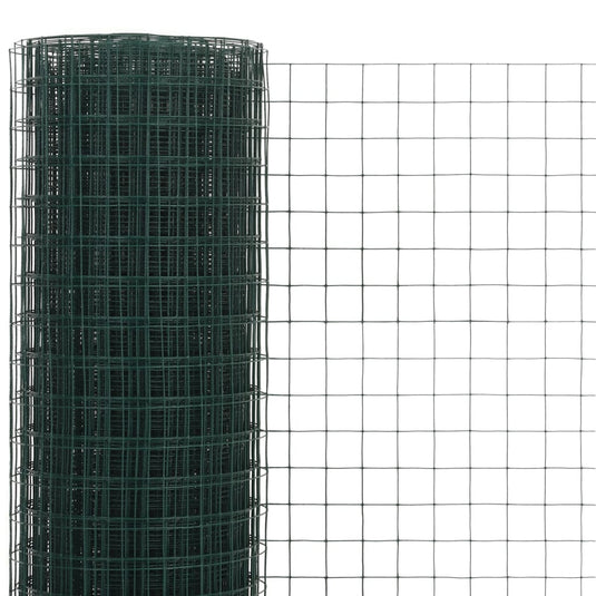 Vidaxl kippengaas 10x1,5 m staal met pvc coating groen