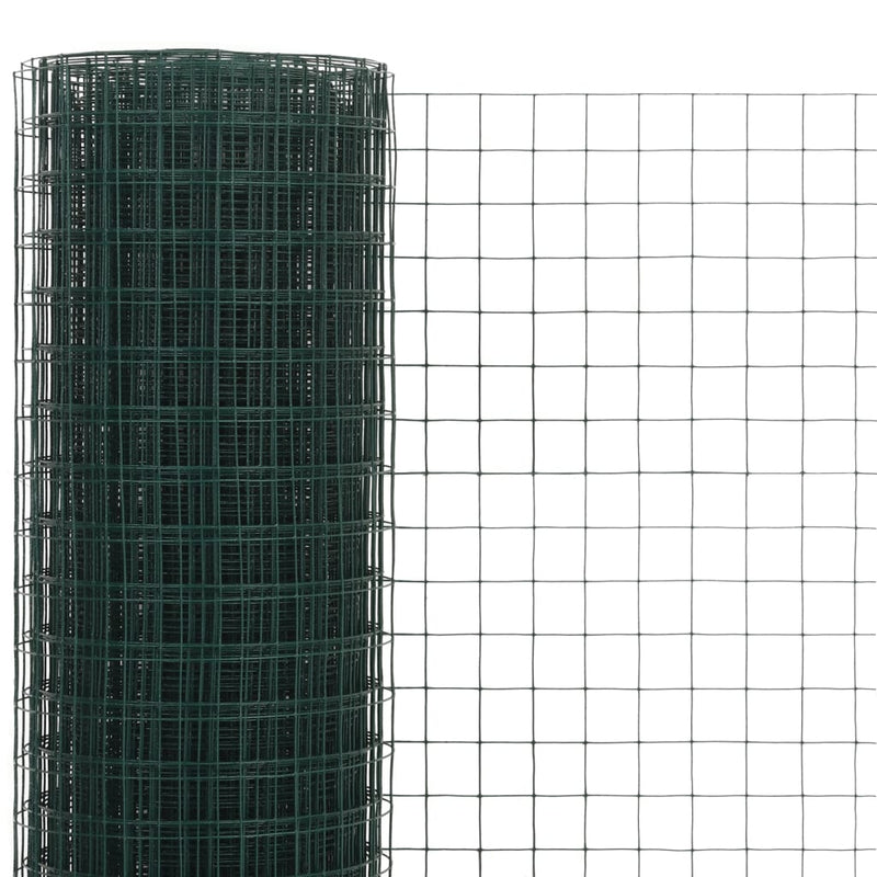 Chargez l'image dans la visionneuse de la galerie, Vidaxl kippengaas 10x1,5 m staal met pvc coating groen
