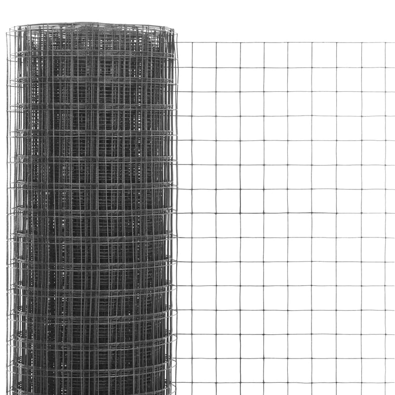 ギャラリービューアに画像をロードする, Vidaxl kippengaas 25x1 m staal met pvc coating grijs
