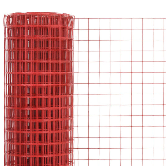 Vidaxl kippengaas 10x0,5 m staal met pvc coating rood