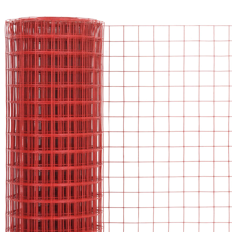 Laden Sie das Bild in Galerie -Viewer, Vidaxl kippengaas 25x1,5 m staal met pvc coating rood
