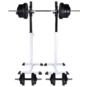 VidaXL Halter- squatrek met halterset 60,5 kg