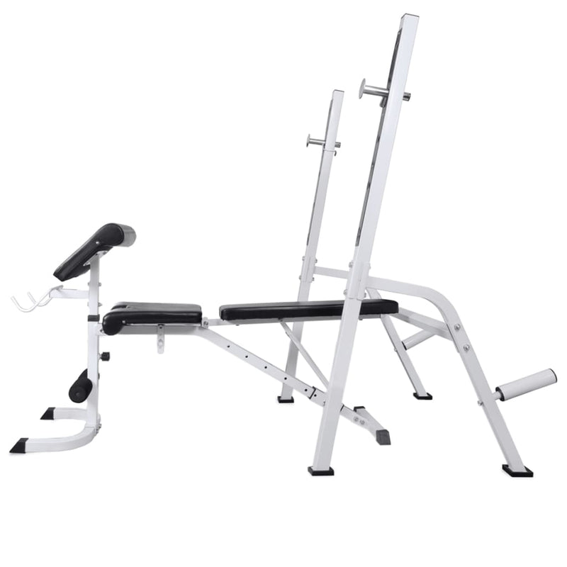 Load image into Gallery viewer, VidaXL Trainingsbank met gewichtenrek en halterset 60,5 kg
