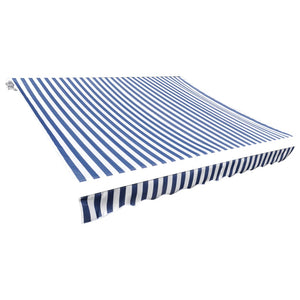 Vidaxl luifeldoek 450x300 cm canvas blauw en wit