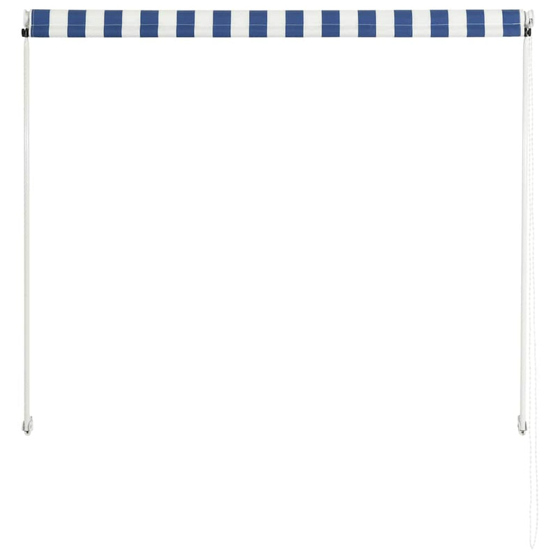 ギャラリービューアに画像をロードする, Vidaxl luifel uittrekbaar 150x150 cm blauw en wit
