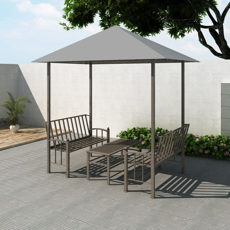 Load image into Gallery viewer, VidaXL Tuinpaviljoen met tafel en bankjes 2,5x1,5x2,4 m antraciet
