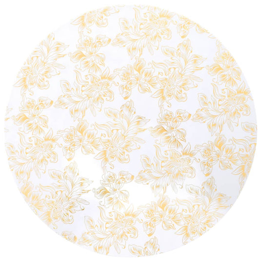 Vidaxl 2 st tafelhoezen stretch 70 cm wit met gouden opdruk