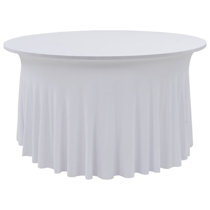 Load image into Gallery viewer, Vidaxl 2 st tafelhoezen stretch met rok 120x74 cm wit
