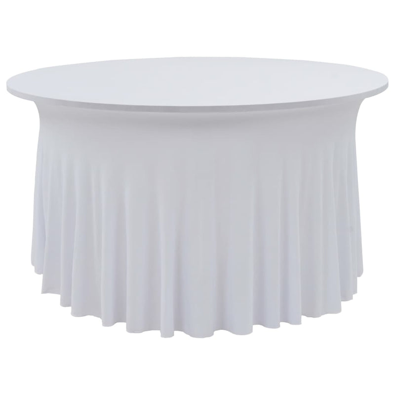 Load image into Gallery viewer, Vidaxl 2 st tafelhoezen stretch met rok 180x74 cm wit
