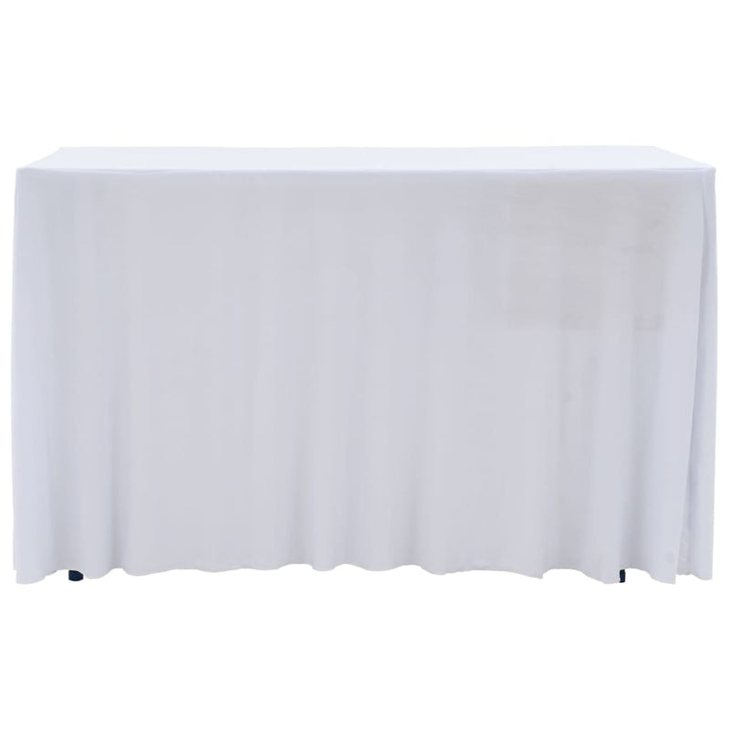Load image into Gallery viewer, Vidaxl 2 st tafelhoezen stretch met rok 120x60,5x74 cm wit
