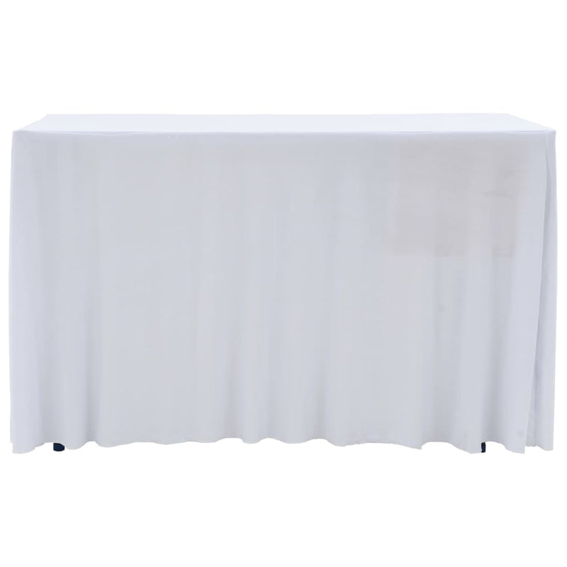 Load image into Gallery viewer, Vidaxl 2 st tafelhoezen stretch met rok 183x76x74 cm wit

