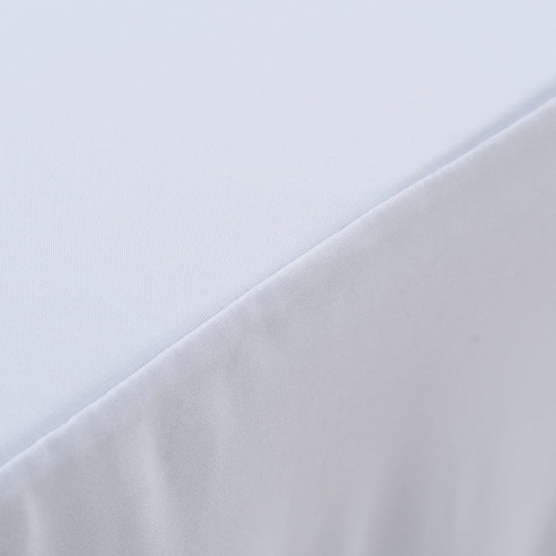 Load image into Gallery viewer, Vidaxl 2 st tafelhoezen stretch met rok 243x76x74 cm wit
