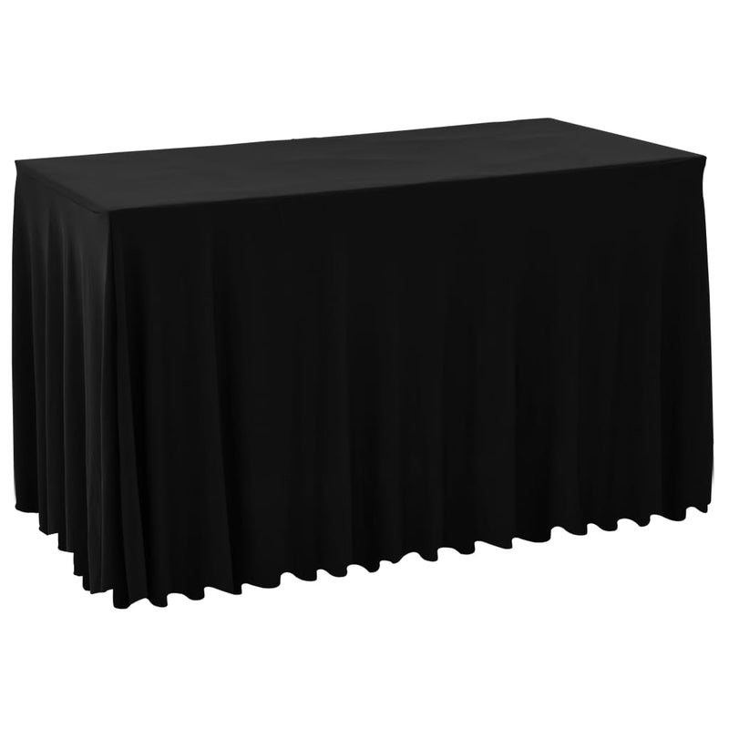 Load image into Gallery viewer, VidaXL Tafelkleden 2 st met rok stretch 120x60,5x74 cm zwart
